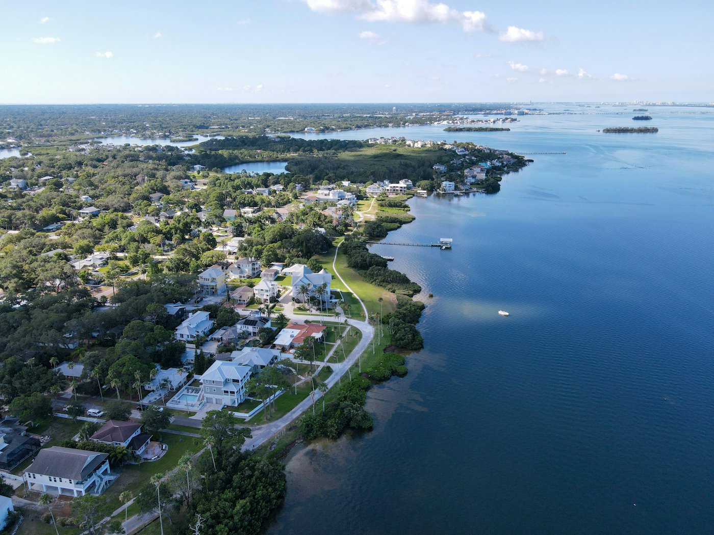Illustrative aerial view of a residential neighborhood